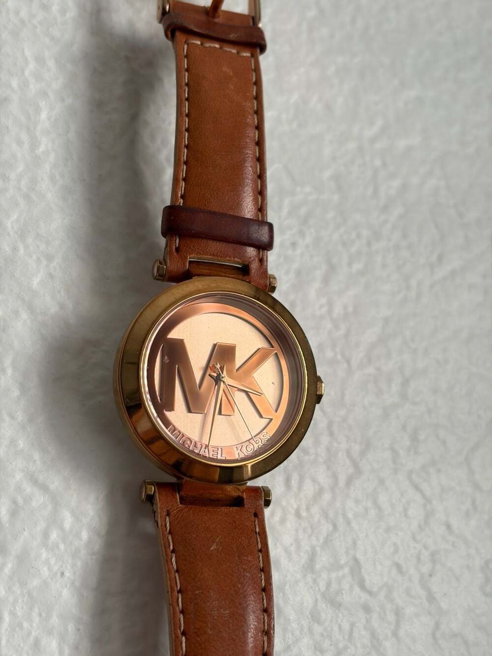 Michael Kors MK-2399 Slim Runway Rose Gold-Tone Watch with Brown Leather Strap